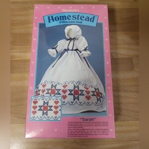 Vintage 1990 WonderArt Homestead Pillowcase Doll Kit  Sarah Art. #F9703